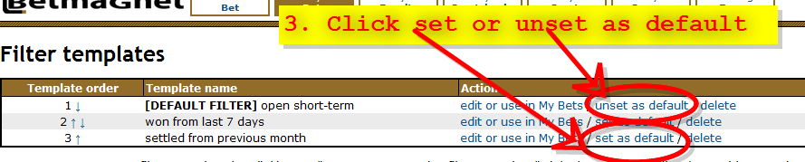 Change default filter template